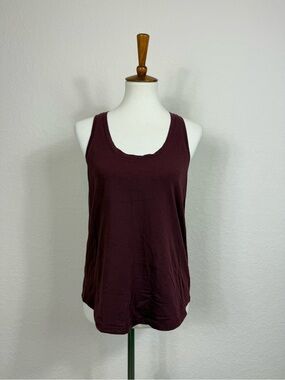 Lululemon Red Racerback Tank Top Scoop Neck Deep Burgundy Size 6 Stretch